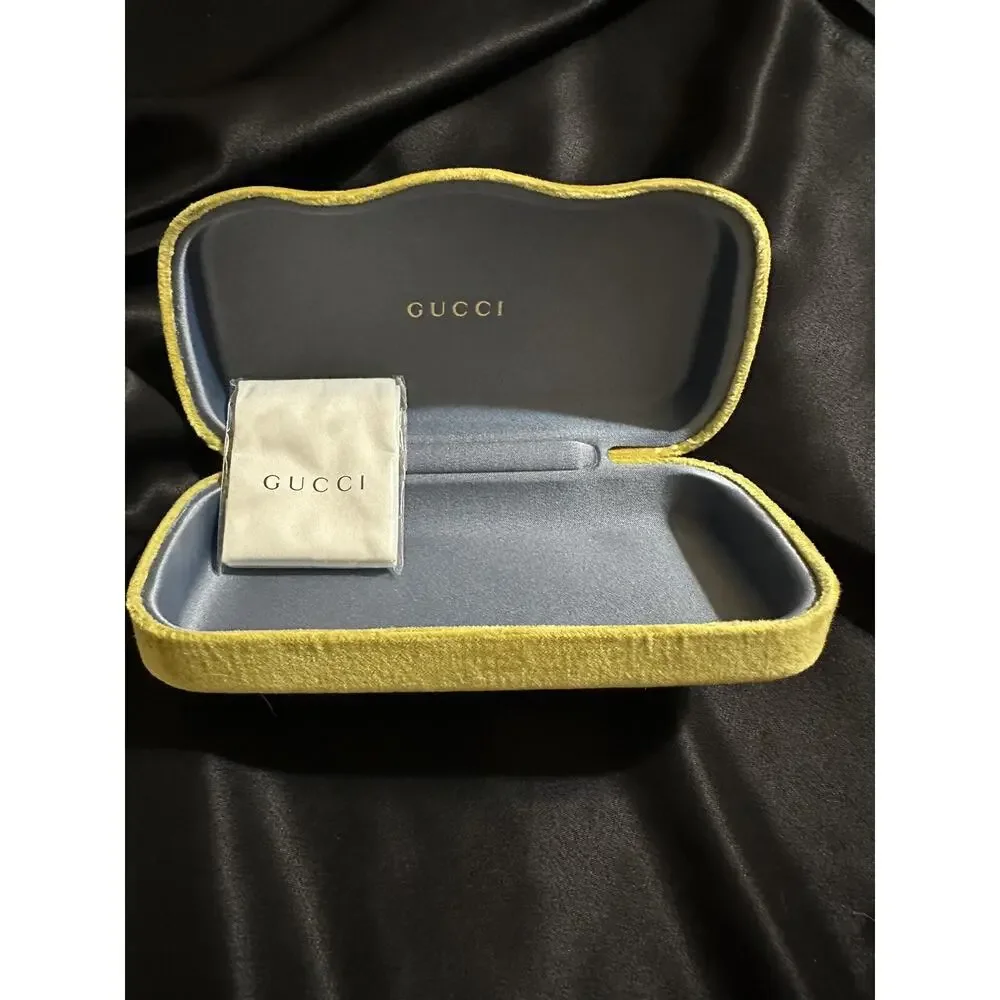 New Authentic GUCCI Lime Green Velvet Sunglasses Eyeglasses Case Cleaning Cloth